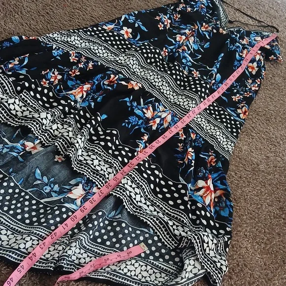 Jealous Tomato blue floral print high low maxi dress size small - Picture 13 of 15